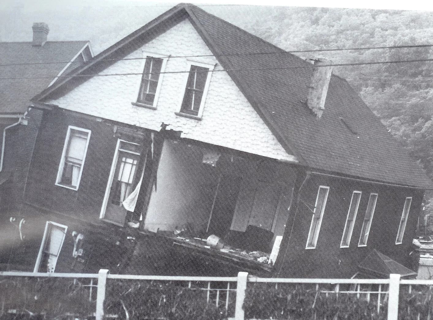 Flood waters receding in 1977